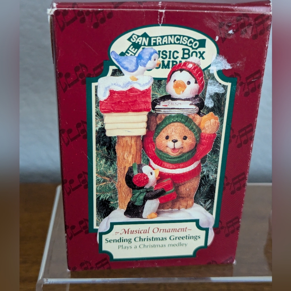 San Francisco Music Box Christmas Ornament  Sending Christmas Greetings